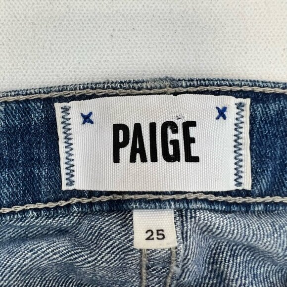 Paige Womens Verdugo Ultra Skinny Jeans Blue Distressed Low Rise 25 Waist - Picture 10 of 10